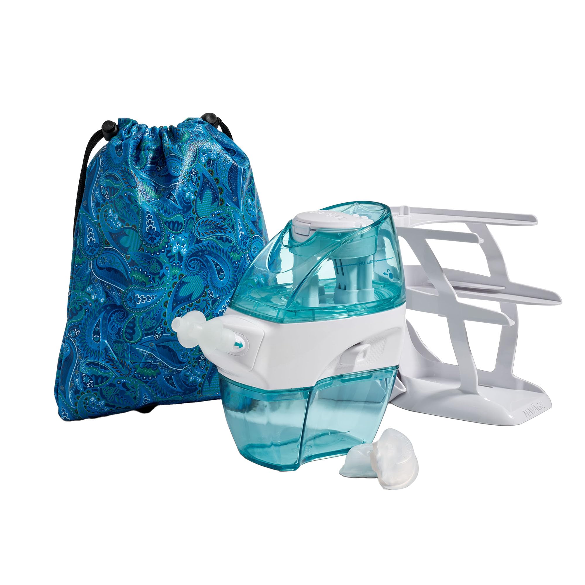 Navage Deluxe Nasal Irrigation System Bundle - Salt Pods, Nose Cleaner, Travel Bag & Countertop Caddy for Allergy & Sinus Relief | Home & Travel Use