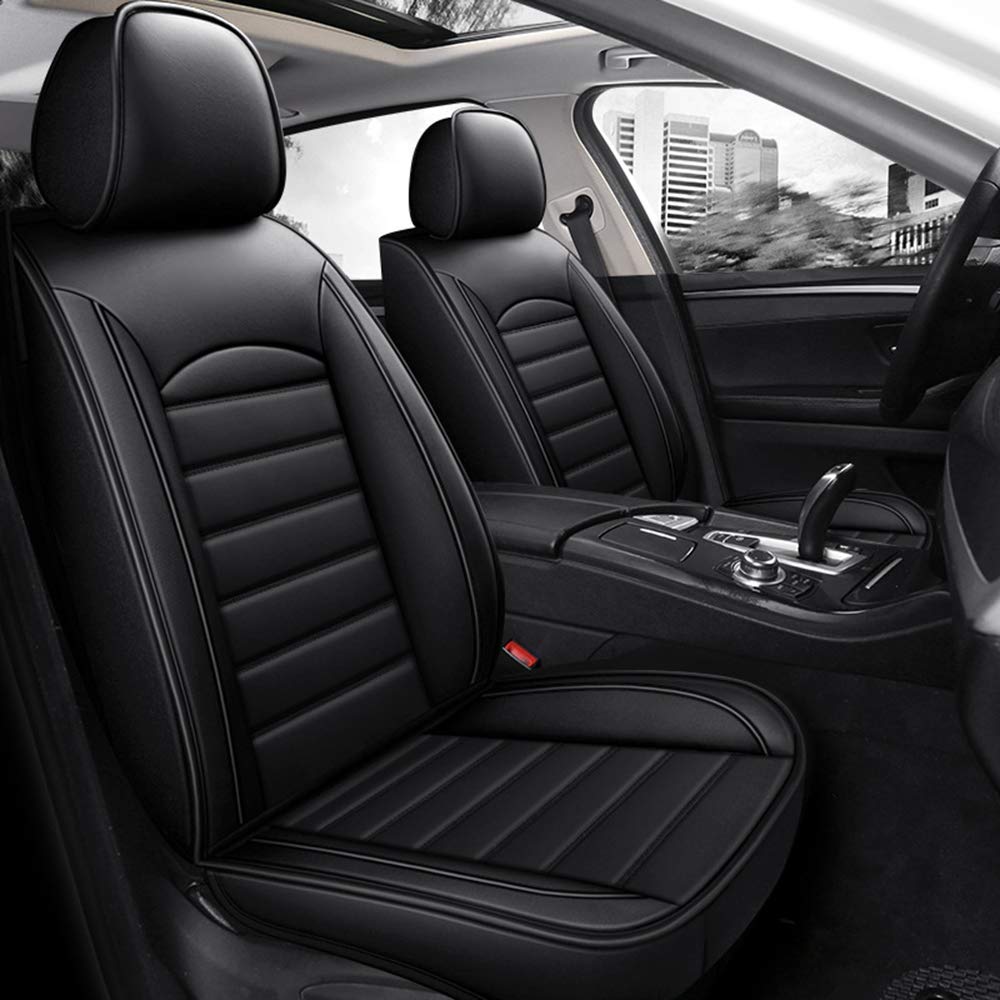 Premium FHJBP Car Seat Covers Full Set - Front & Rear Universal Fit for Most Vehicles (Black) | Durable Protection for Daily Commute, Road Trips & Family Travel