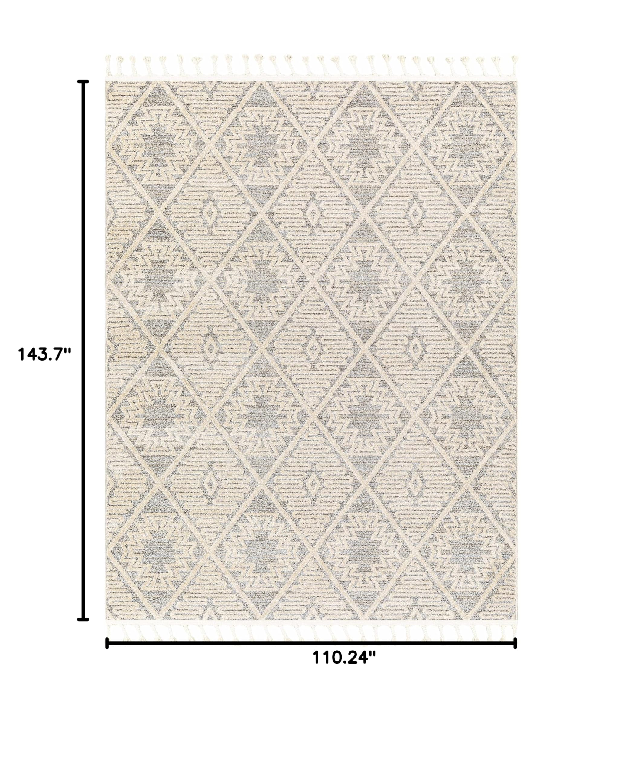 Southwestern Hauteloom Kinablangan Area Rug - Cream, Gray, Peach - 9'2