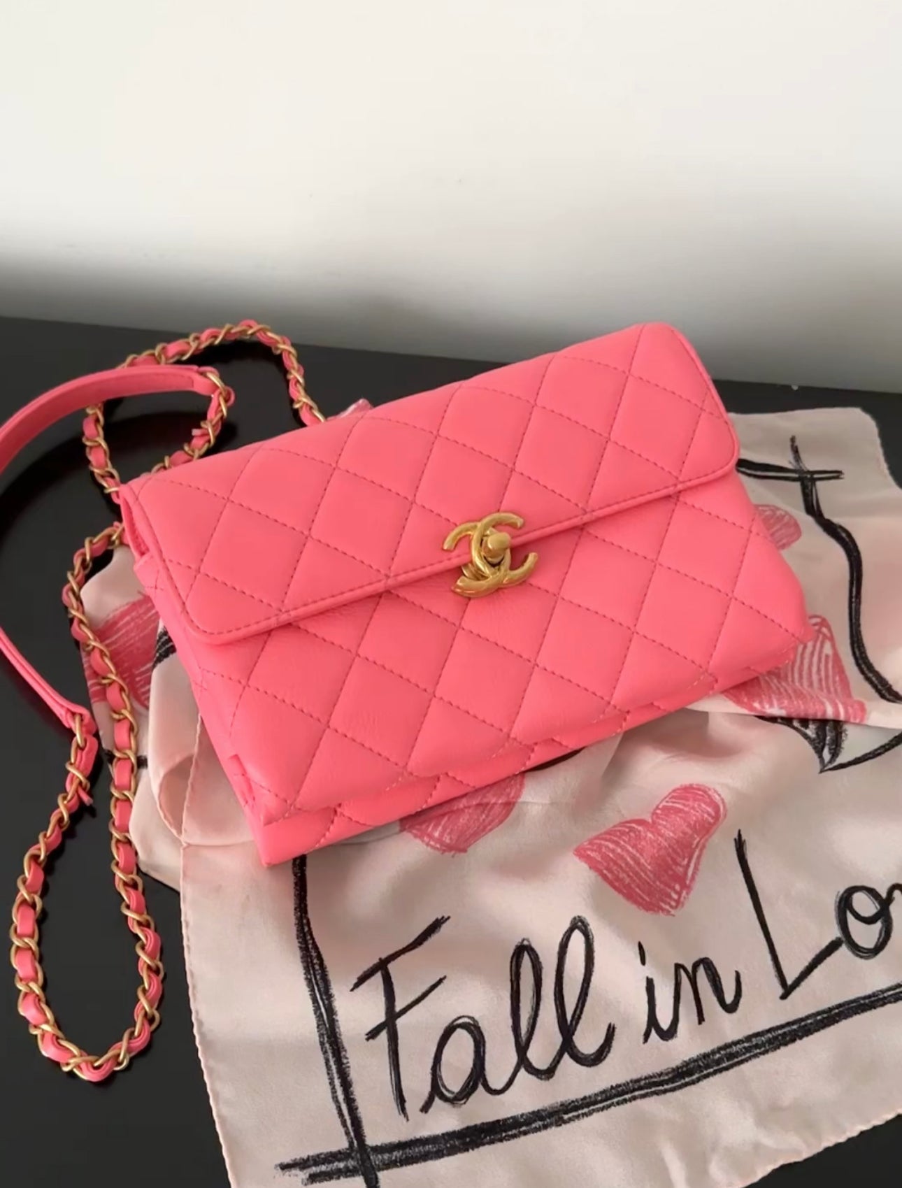 Chanel 22S Small Rose Pink Calfskin Leather Two-Way Flap Bag - Luxury Crossbody & Shoulder Bag for Women, Perfect for Date Night & Special Occasions