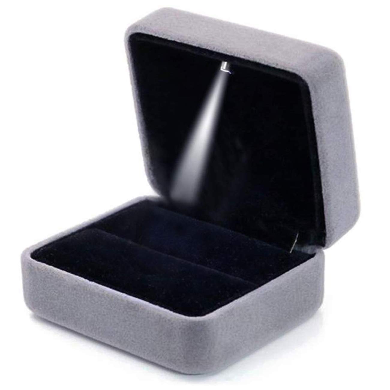 GBYAN Velvet Ring Box with LED Light - Premium Jewelry Display Gift Box for Proposal, Engagement & Wedding - Perfect for Romantic Surprises & Special Occasions