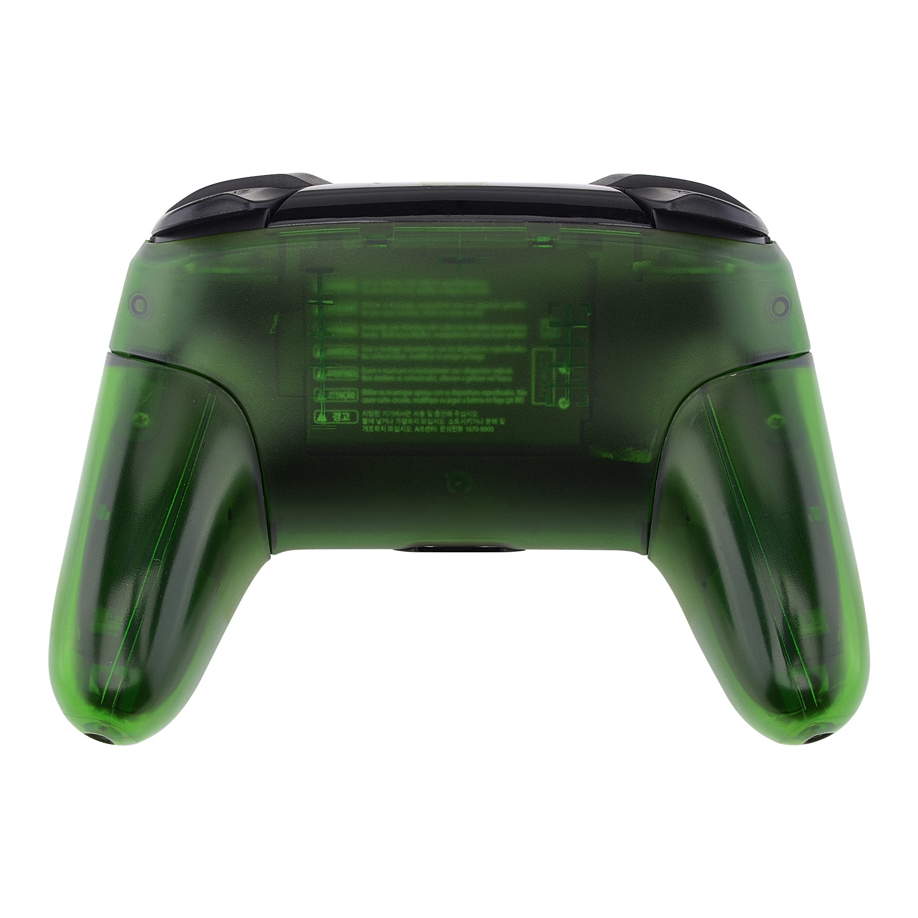eXtremeRate Clear Green Faceplate & Backplate Replacement for Nintendo Switch Pro Controller - DIY Custom Shell Kit (Controller Not Included) - Perfect for Gaming, Modding, and Personalization