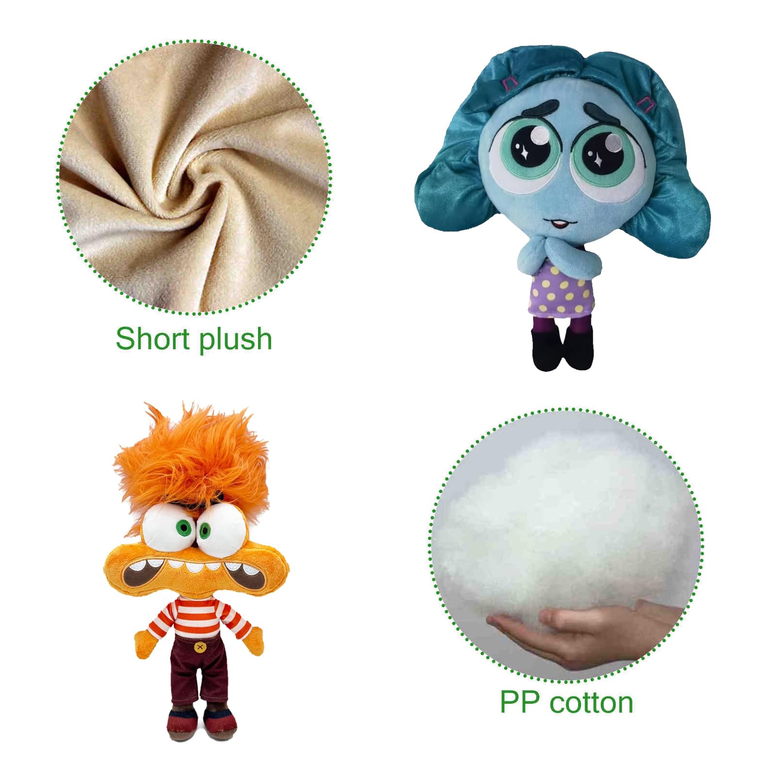 Inside Out 2 Plush Toys Set - 4PC Anxiety & Joy Stuffed Animals, Soft Pillow Plushies for Kids & Adults | Perfect Disney Pixar Movie Gift for Birthday, Christmas & Collectors | Cuddly Home Decor & Emotional Support Companion