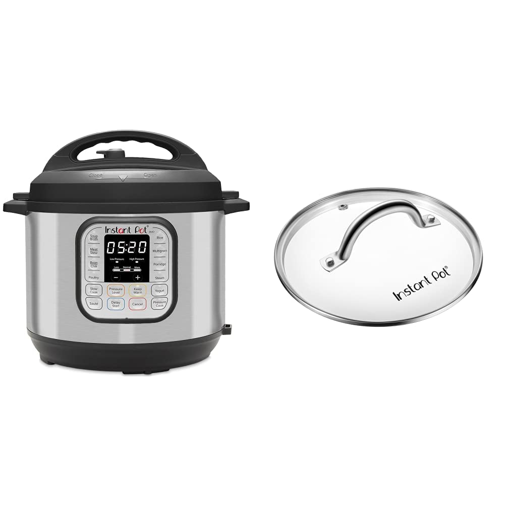 Instant Pot IP-DUO60 7-in-1 Multi-Functional Pressure Cooker, 6Qt/1000W with Tempered Glass Lid - Perfect for Fast Cooking, Meal Prep & Family Dinners