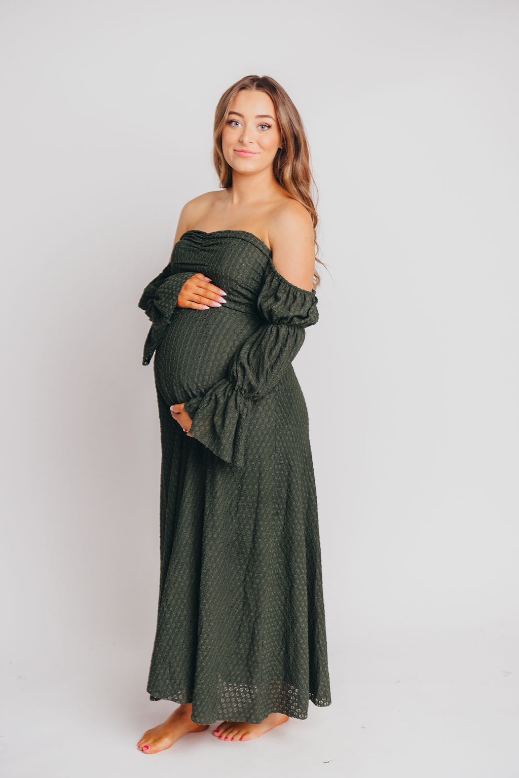 Corrine Women's Maxi Dress with Pockets - Flowy Long Summer Dress in Hunter Green for Beach, Vacation & Casual Wear