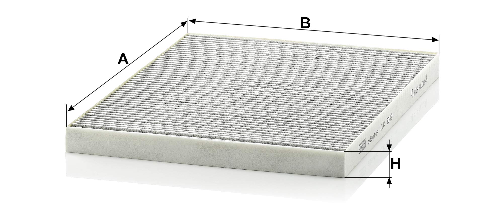 MANN-FILTER CUK 3042 Cabin Air Filter with Activated Charcoal - Premium Car Interior Air Purifier for Passenger Vehicles | Improves Air Quality & Reduces Allergens in Your Car