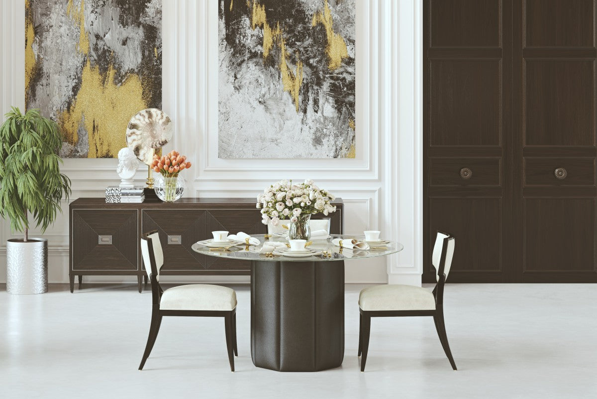 Bezanson 54 Inch Modern Black Dining Table for Kitchen, Dining Room, and Small Spaces | Solid Wood Construction | Easy Assembly | Perfect for Family Gatherings and Dinner Parties
