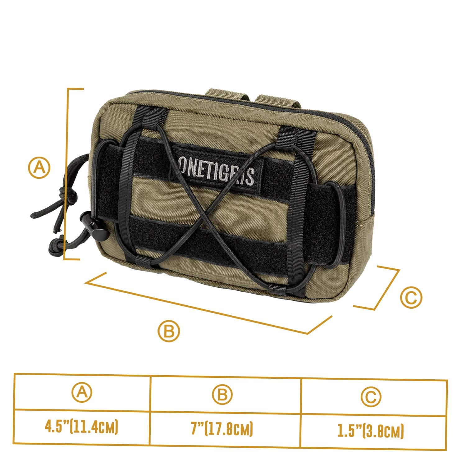 OneTigris Tactical EDC Horizontal MOLLE Pouch - Compact Organizer for Tools, Medical Supplies & Essentials - Perfect for Hiking, Camping & Outdoor Adventures