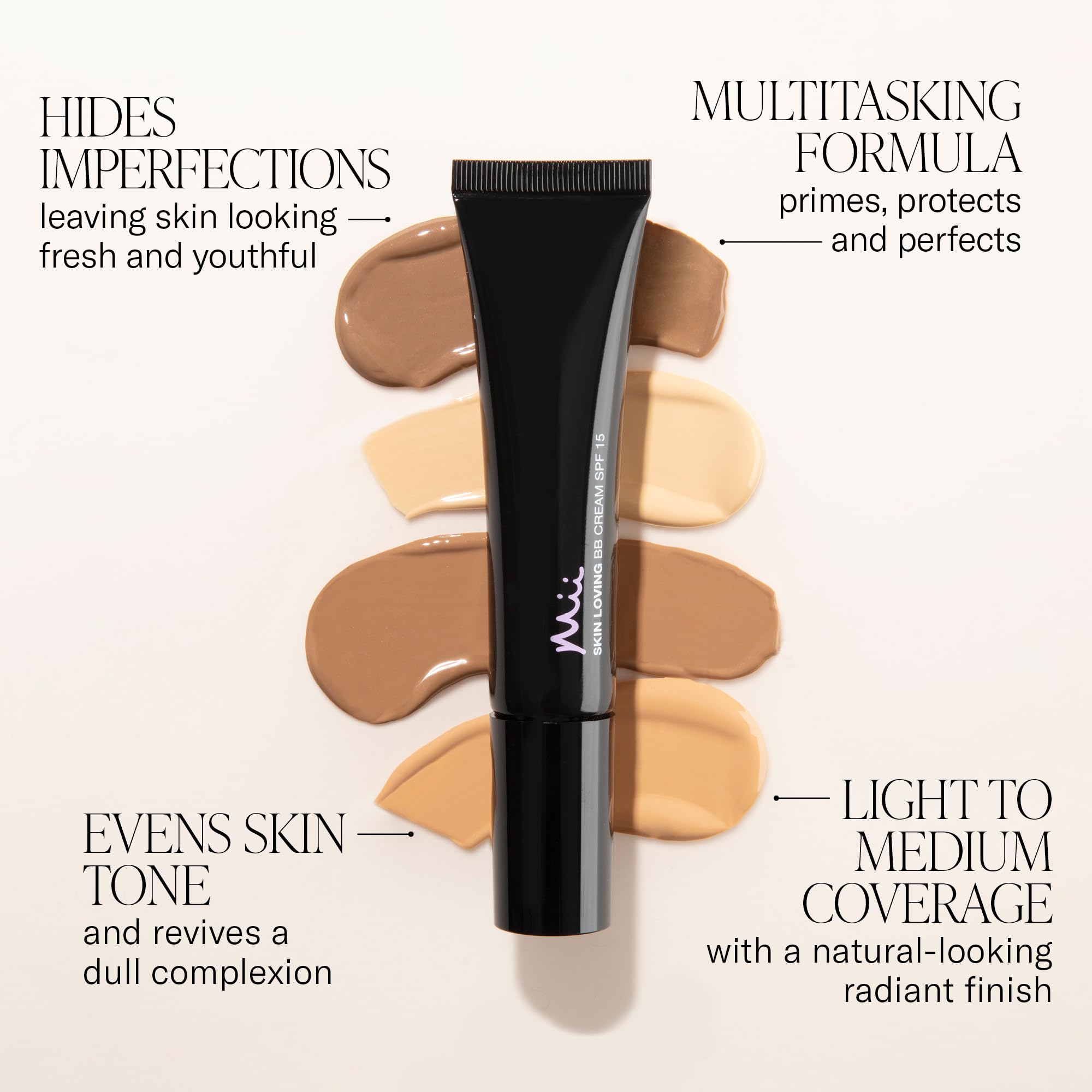 Mii Cosmetics BB Cream SPF 45 with Soy Extract - Anti-Aging & Moisturizing for Radiant Skin - Daily Makeup Base