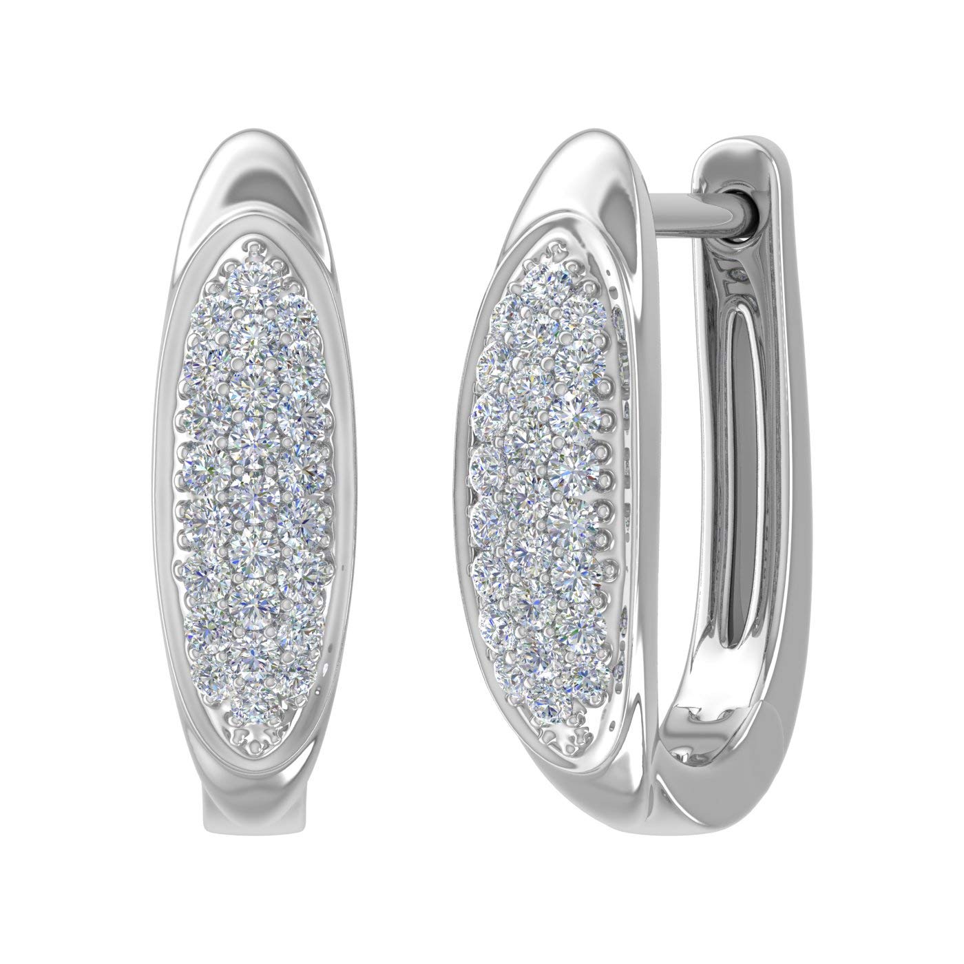 14K Gold Round Diamond Huggie Hoop Earrings for Women - 1/5 Carat (0.20ct) - Perfect for Everyday Wear, Date Nights & Special Occasions