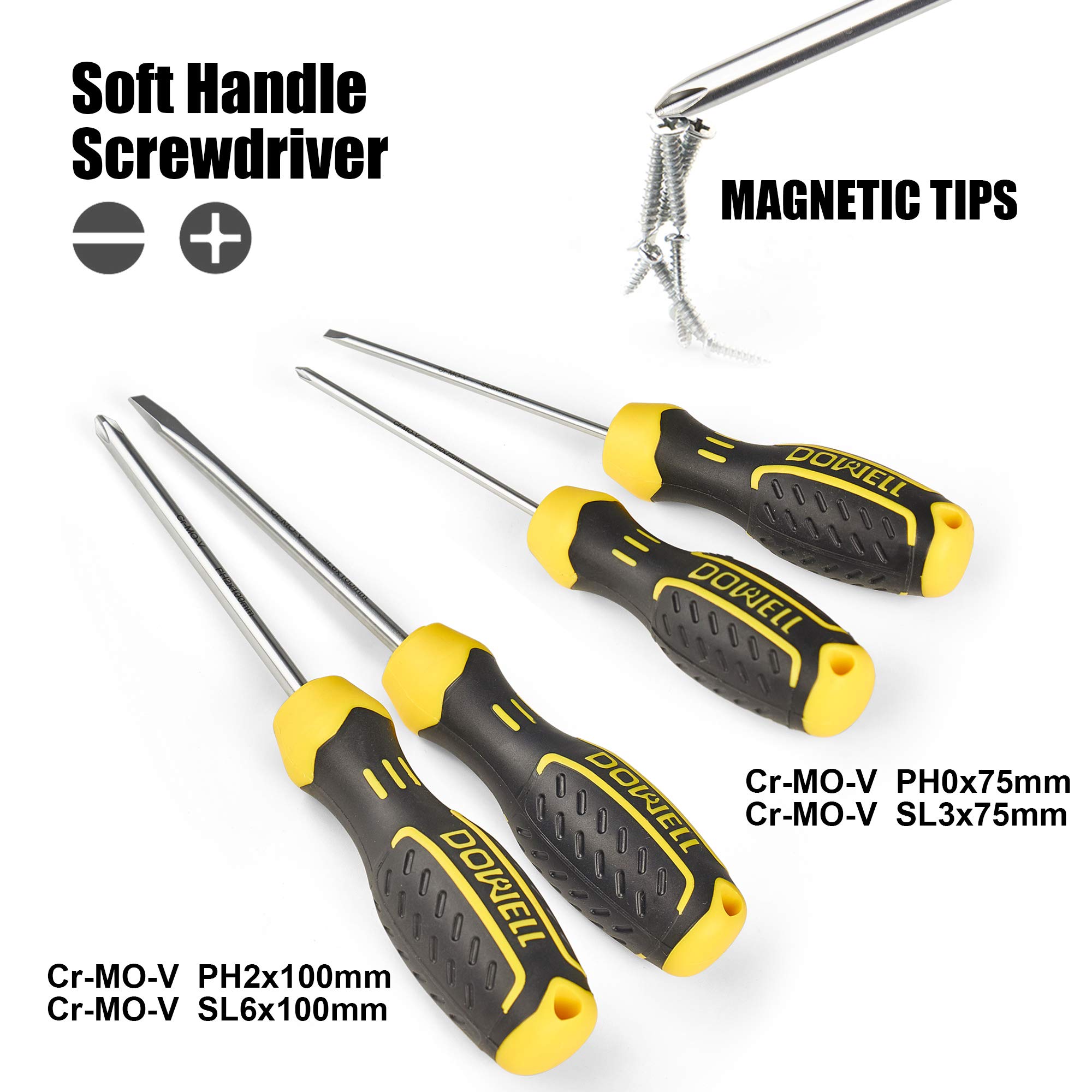 DOWELL 62-Piece Home Tool Kit with Wrench, Pliers & Screwdrivers - Complete Repair Tool Set for DIY, Home Maintenance & Emergency Fixes
