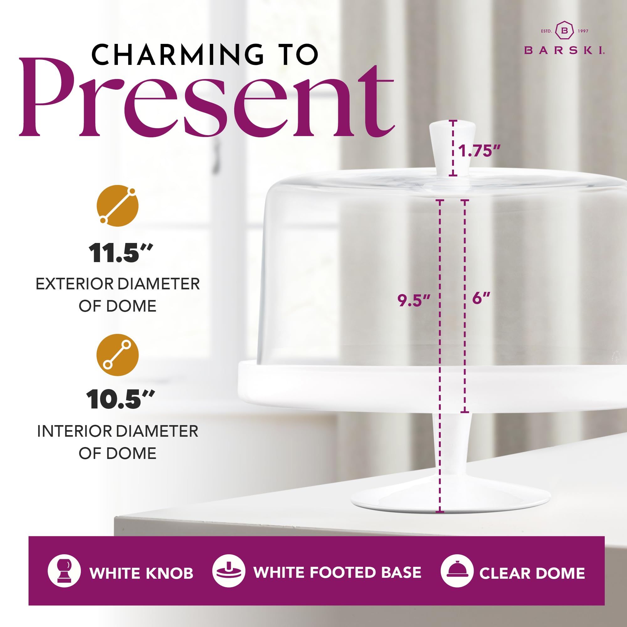 Premium European Glass Cake Stand Set - 12.4