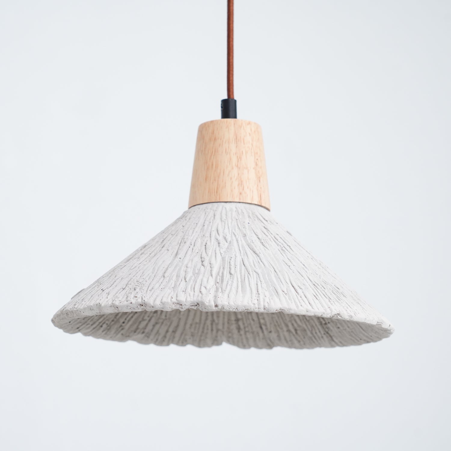 Modern Concrete Pleated Pendant Light - Industrial Style Ceiling Lamp for Kitchen Island, Dining Room & Bedroom Lighting