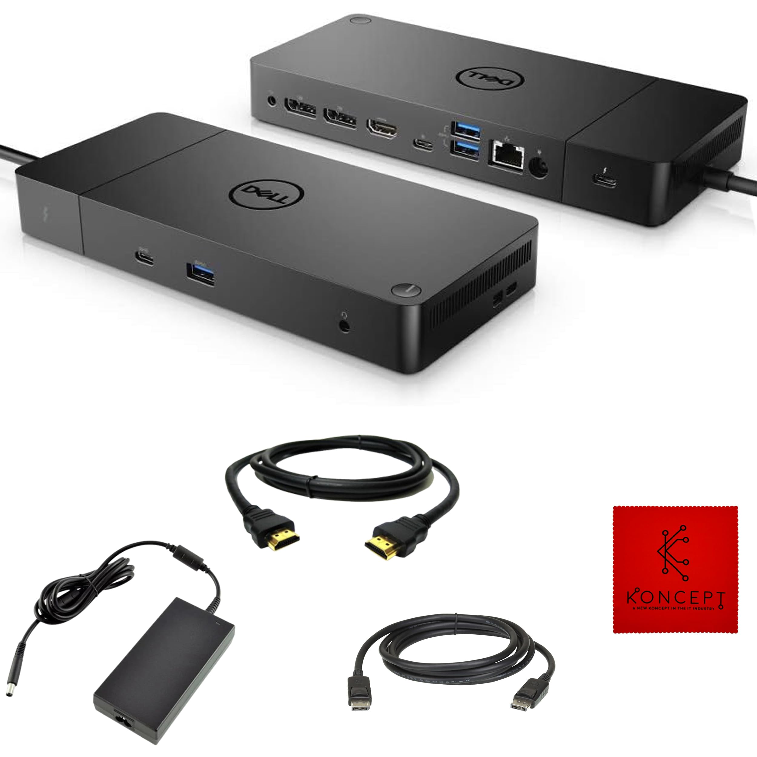 Dell WD19TB Thunderbolt Dock - Dual Monitor USB-C Docking Station with 180W Power, HDMI & DisplayPort - 1 Year Warranty (Renewed) - Perfect for Home Office & Remote Work Setup
