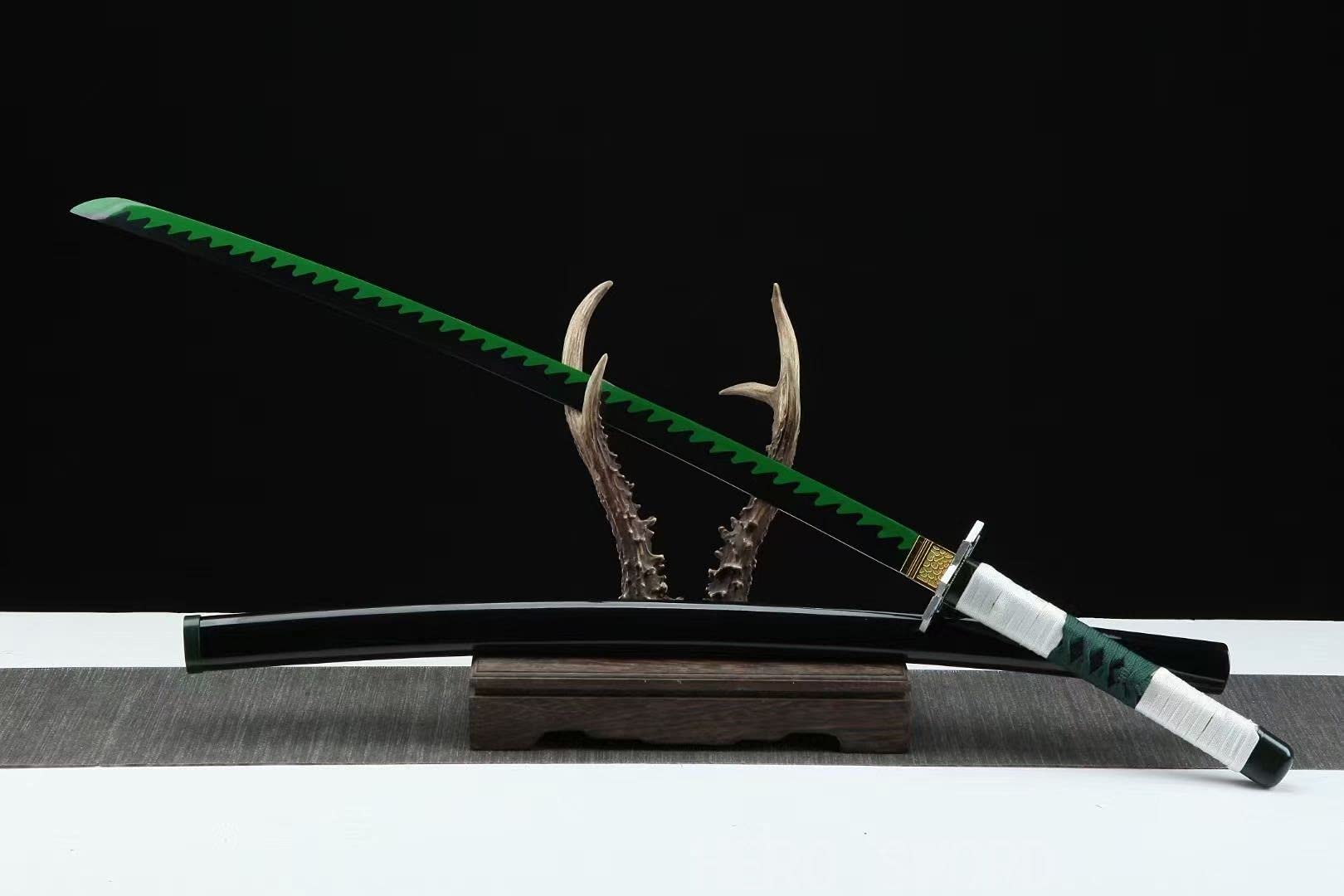 Authentic Japanese Anime Katana Sword - Hand Forged 1045 Carbon Steel Samurai Sword, Full Tang Handmade Demon Slayer Katana - Sharp Practical Blade for Cosplay, Martial Arts Training & Anime Collection