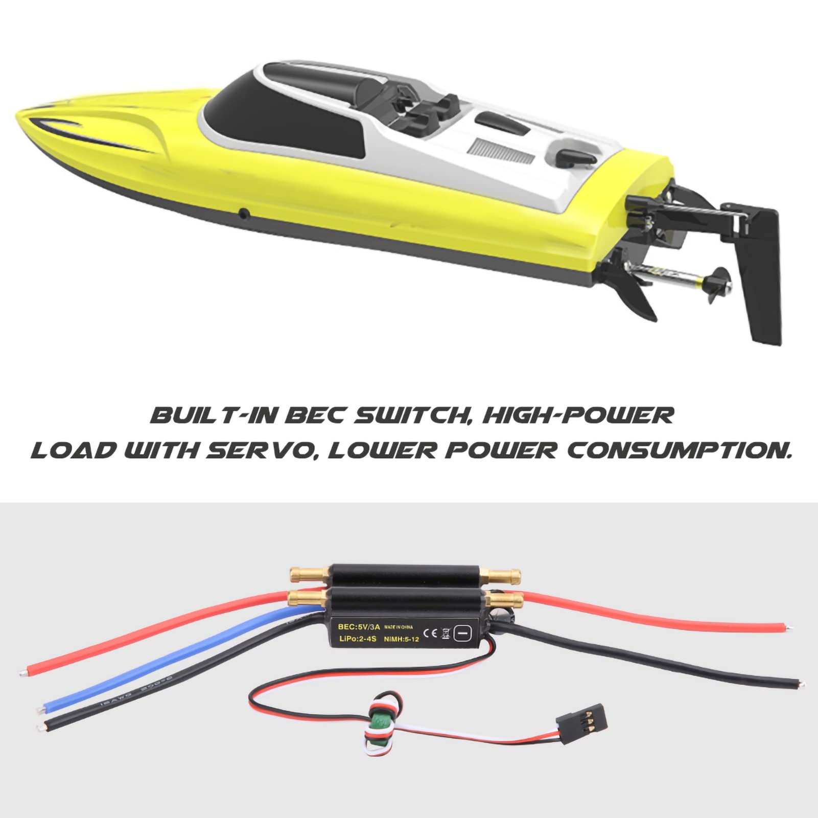High-Performance 30A Brushless ESC for RC Boats - Dual-Channel Drainage System to Enhance Speed & Control | Perfect for RC Boat Racing & Hobby Upgrades