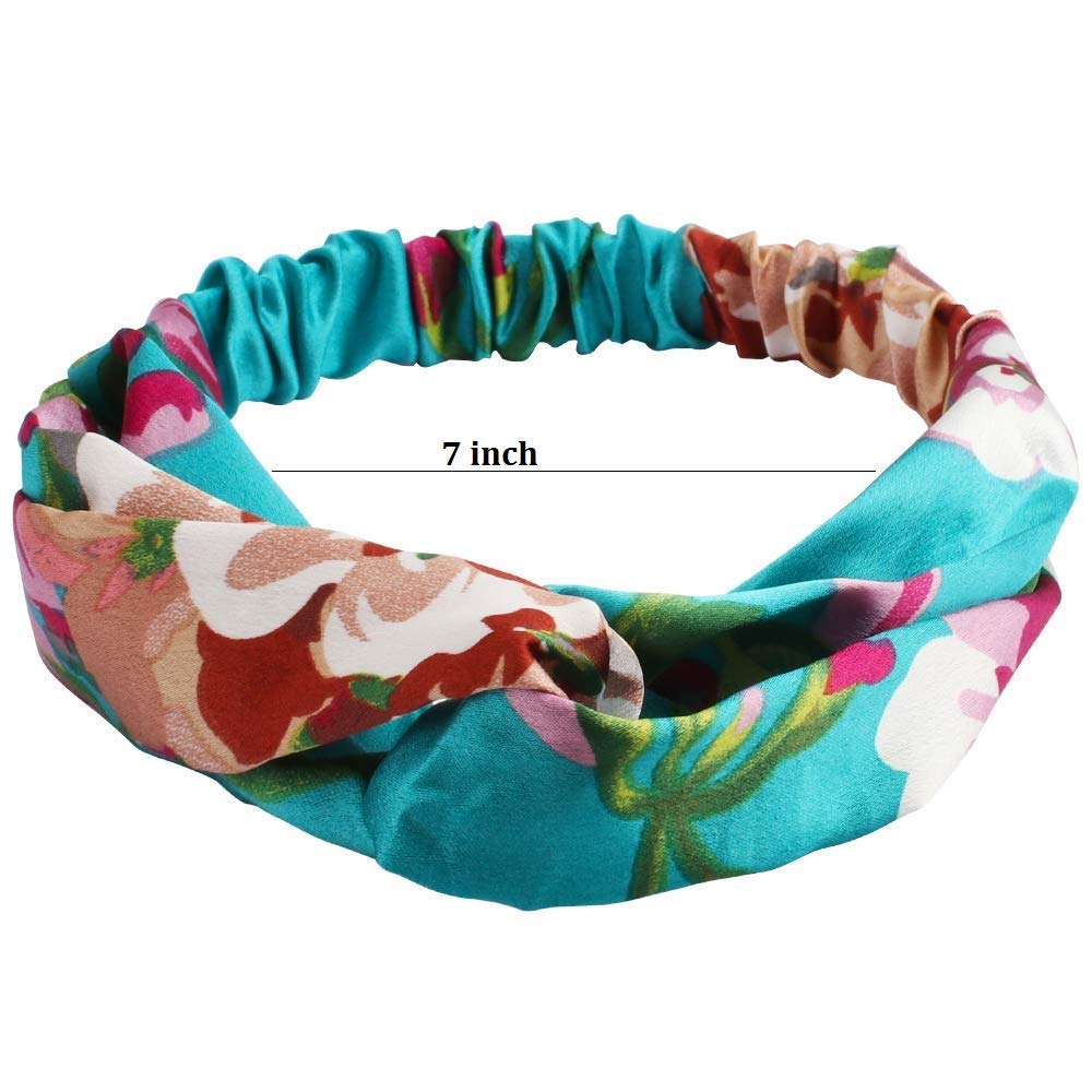Boho Headbands for Women & Girls - 12 Pack Cross Wrap Cloth Fabric Hair Accessories | Perfect for Yoga, Workouts, and Casual Everyday Wear
