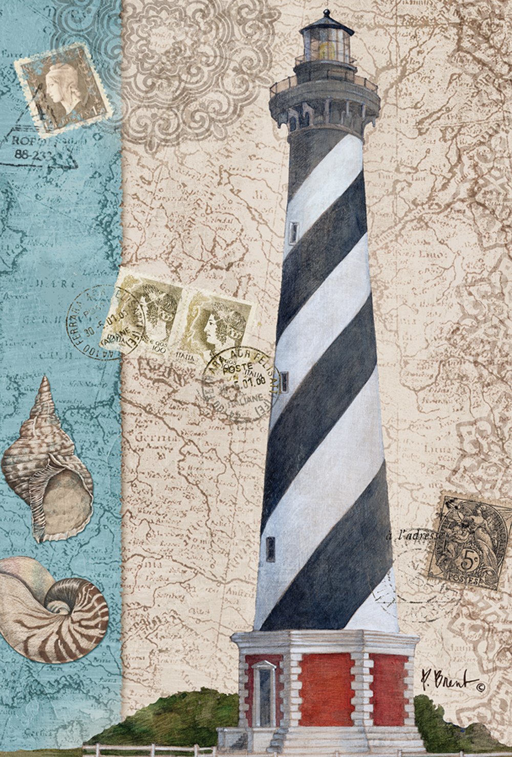 Toland Home Garden 109858 Harbor Point Lighthouse Double Sided Garden Flag - 28x40 Inch Outdoor Lighthouse Yard Decoration with Shells Design - Perfect for Coastal Home Decor, Porch Display & Seasonal Outdoor Decorations