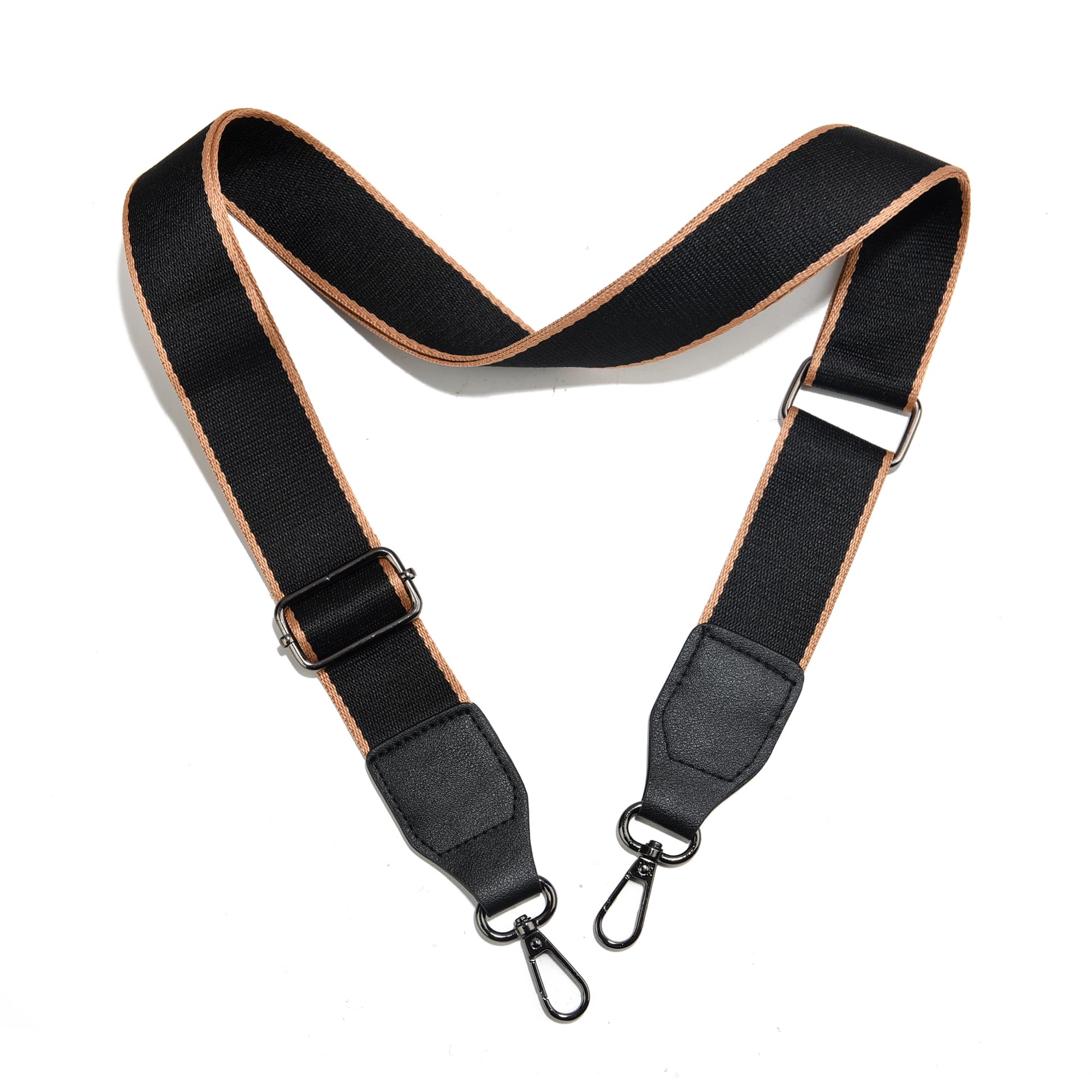 Adjustable Wide Leather Purse Strap Replacement - Gun Black Hardware - Compatible with Handbags, Totes & Shoulder Bags - Perfect for Daily Use, Shopping & Travel Accessories