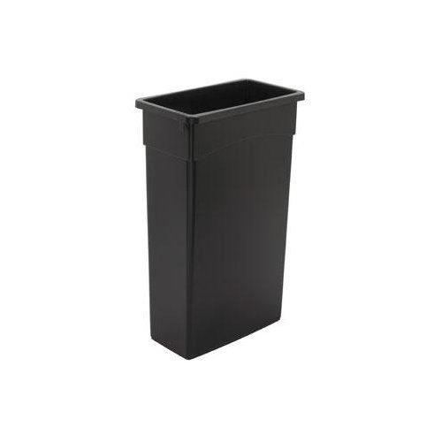 23 Gallon Wall Hugger Trash Can with Lid - Black (8322-BK) - Space-Saving Kitchen & Office Garbage Bin for Small Spaces