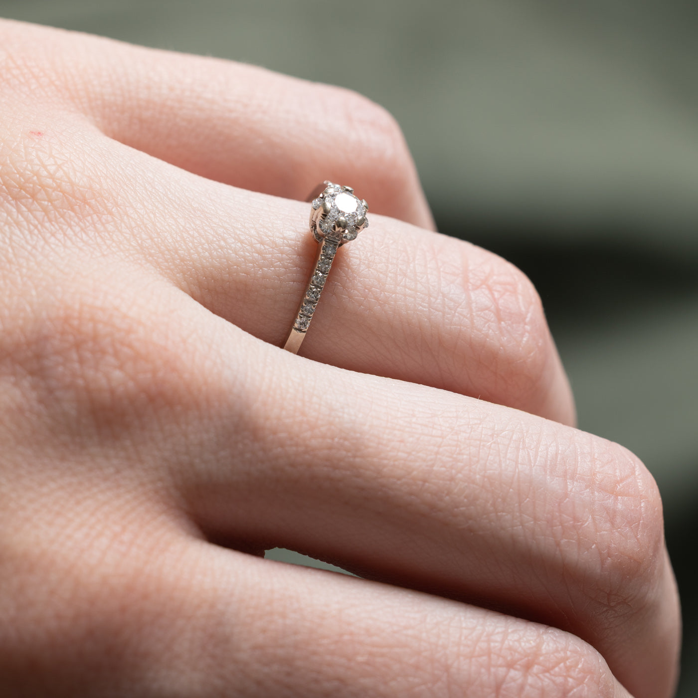 0.41ctw Diamond Petal Engagement Ring for Women - Size 5.5 - Elegant Wedding & Proposal Jewelry Gift for Her