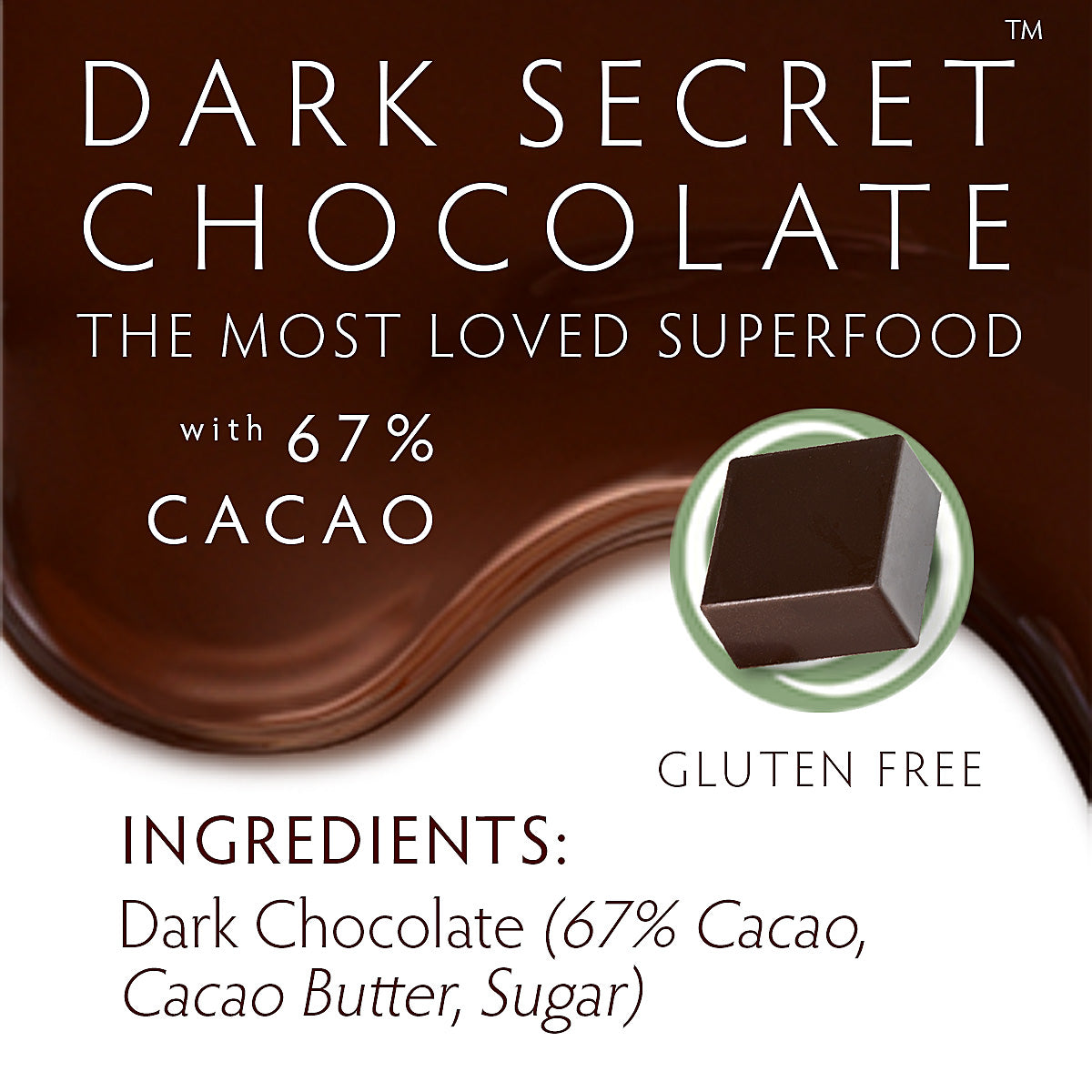 Premium DARK SECRET® 67% Cacao Dark Chocolate Bars - 30-Day Supply Box | Gourmet Chocolate Gift for Valentine's Day, Birthday & Holiday Treats