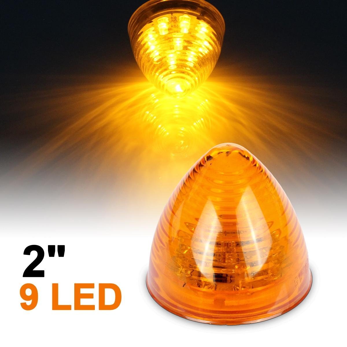 Partsam 10Pcs 2 Inch Amber 9LED Side Marker Lights - 2
