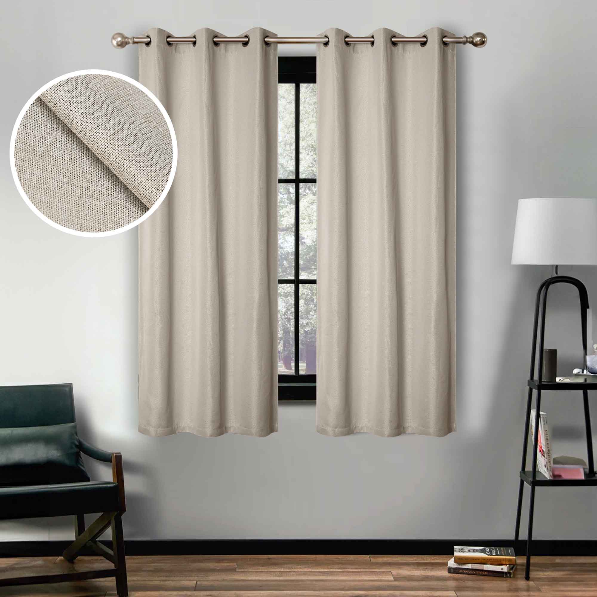 Premium Blackout Curtains Set of 2 - 100% Linen Fabric, Machine Washable, Room Darkening for Better Sleep - Ideal for Bedrooms, Home Theater & Nursery