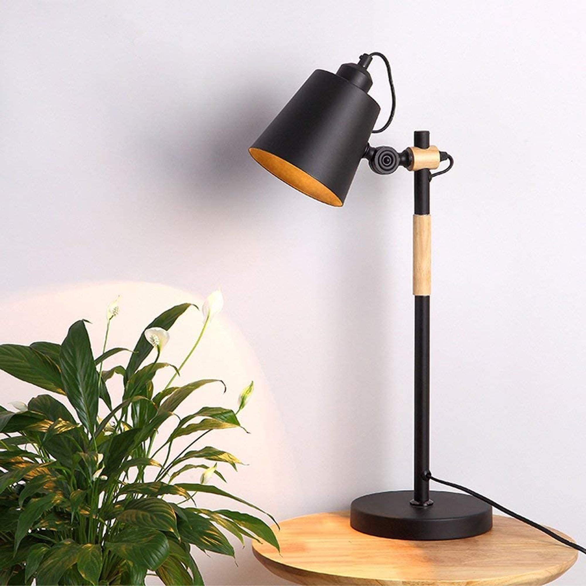 Adjustable Swing Arm Desk Lamp with E27 Socket - Modern Table Light for Study, Office & Reading - Flexible Mounting Bracket for Living Room, Bedroom & Workspace (Perfect for Night Reading & Home Office Tasks)