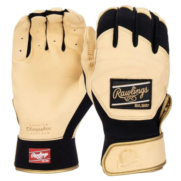 Rawlings Pro Preferred Adult Batting Gloves - Premium Leather Baseball Gloves for Men & Women - Perfect for Training, Games & Practice Sessions