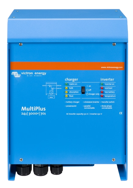 MultiPlus 24/3000/70 16 230Vac Pure Sine Wave Inverter Charger - Power Backup for Home, RV & Marine Use | Reliable Off-Grid & Emergency Power Solution