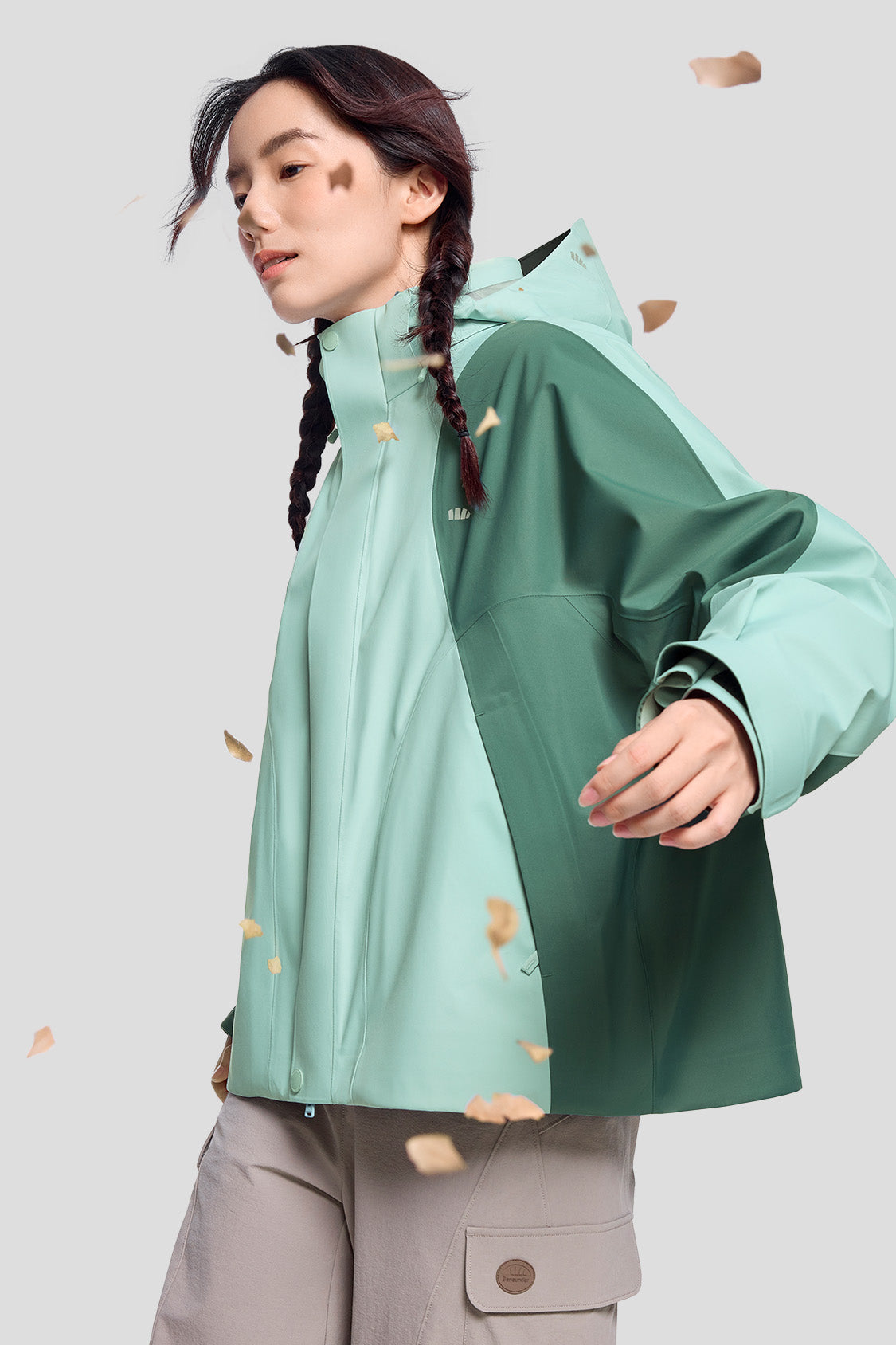 ModuWarm Women's Detachable Hood Jacket - Lightweight Waterproof Windbreaker for Outdoor Hiking, Camping & Travel