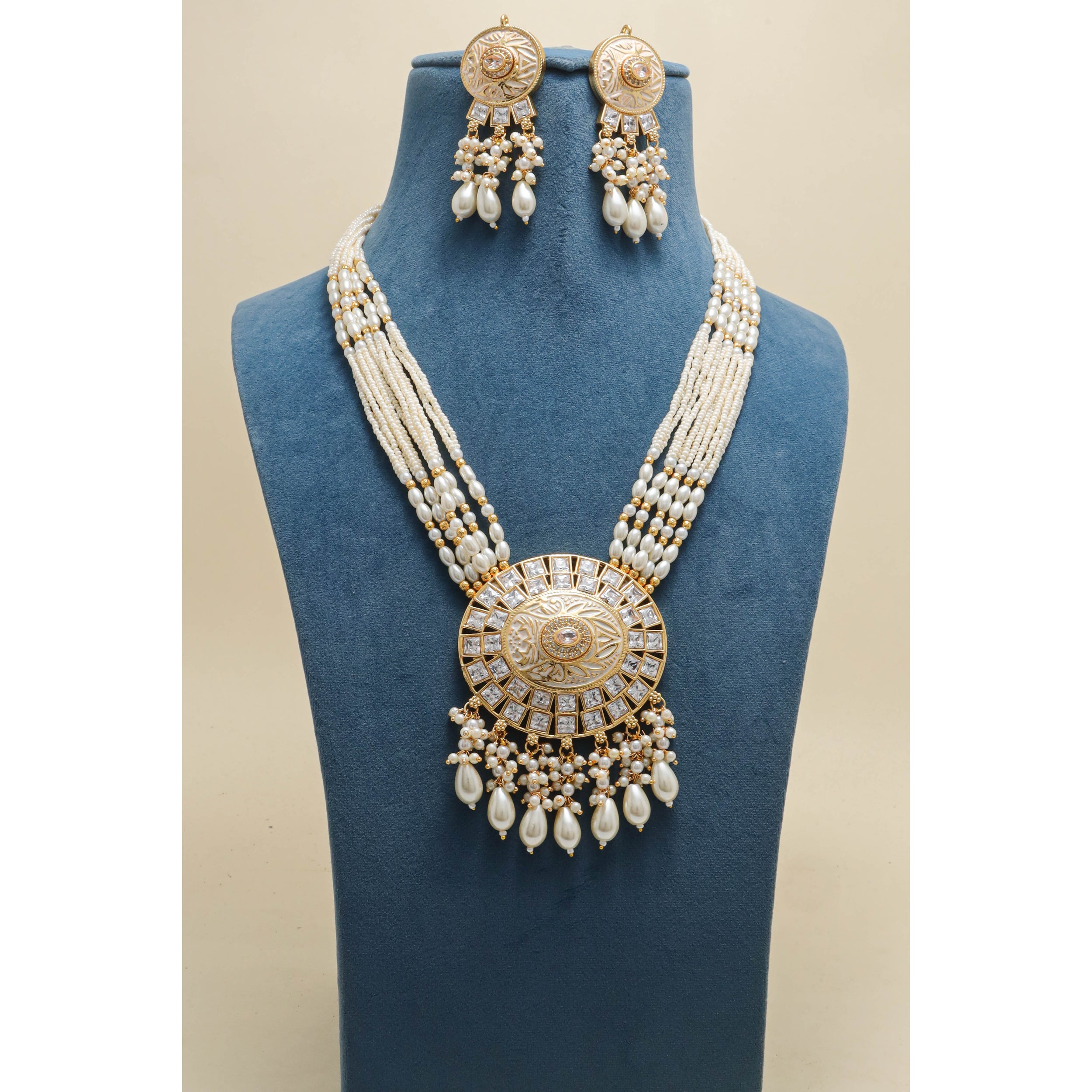 JUHI MEENAKARI & Stone Mala Beads Set - Handmade Indian Jewelry for Meditation, Yoga & Spiritual Healing | Perfect Gift for Women