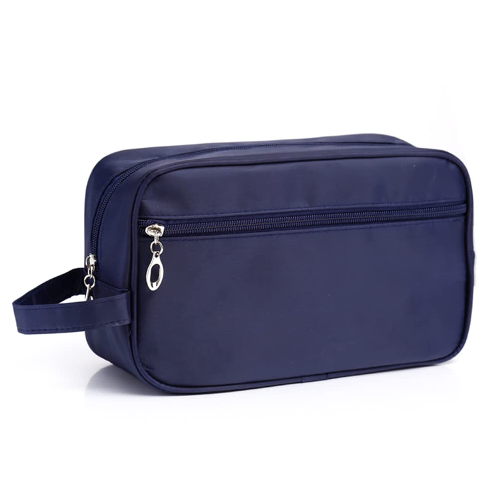 Waterproof Travel Toiletry Bag for Men & Women - Portable Shower, Gym, Shaving & Makeup Organizer with Handle - Ideal for Camping, Business Trips & Vacation (Blue)