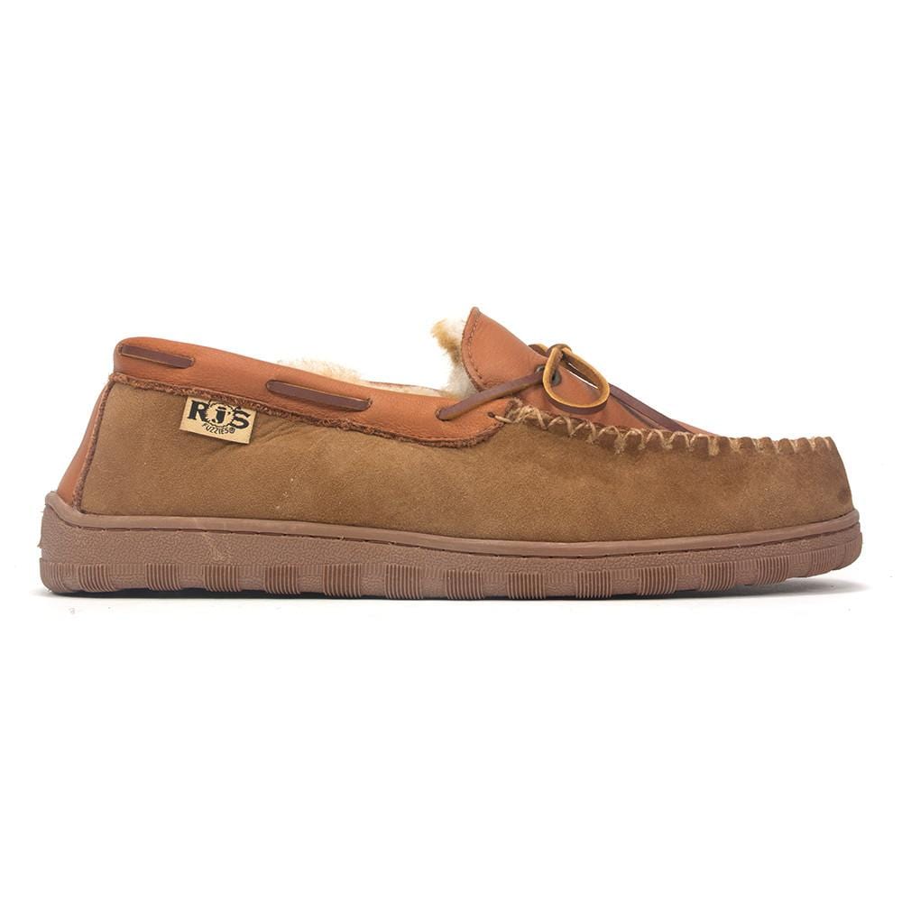 RJ Fuzzies Rainer Moccasin Slippers - Cozy Indoor/Outdoor House Shoes for Women & Men - Perfect for Home, Lounge, and Casual Wear
