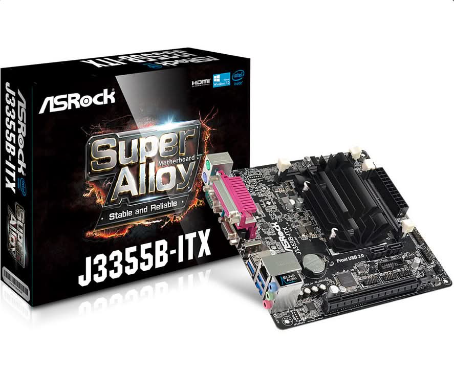 ASRock J3355B-ITX Mini ITX Motherboard with Intel Celeron J3355 Processor - Perfect for Home Office, HTPC, and Light Gaming
