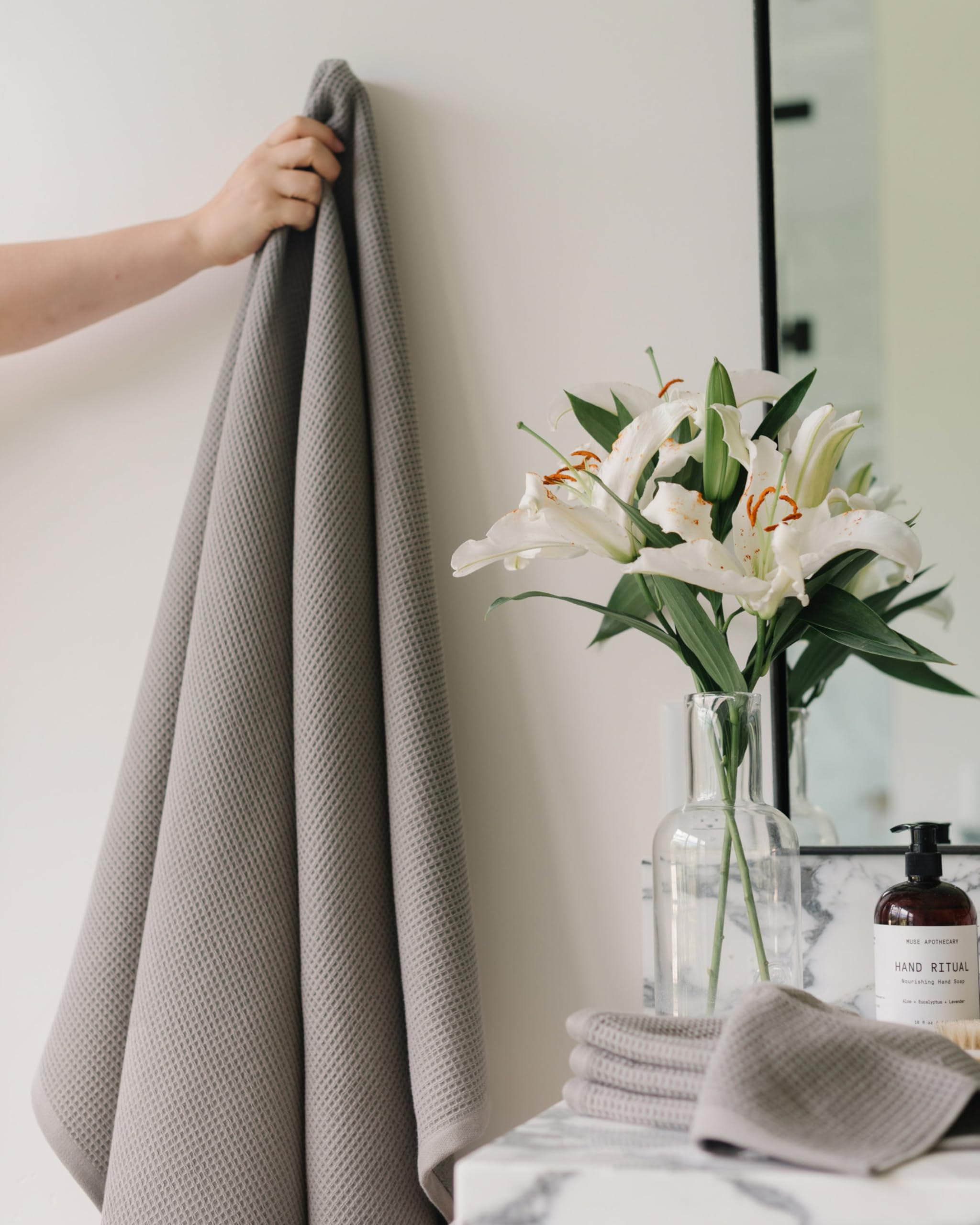 Premium Cozy Earth Charcoal Waffle Bath Sheets - Ultra Soft & Absorbent Luxury Towels for Spa, Bath & Pool - Eco-Friendly Bamboo Fiber
