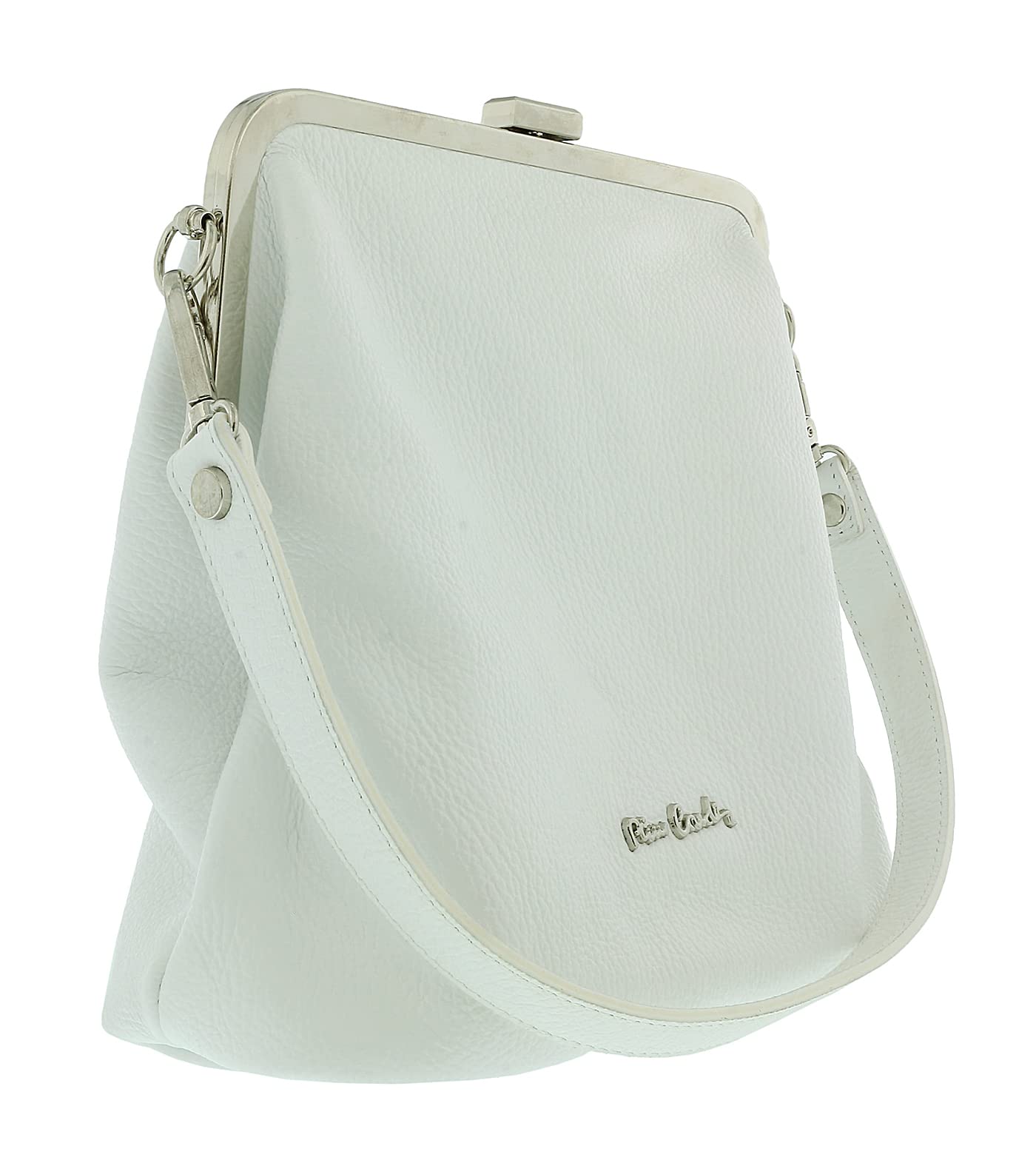 Pierre Cardin Vintage White Leather Small Crossbody Shoulder Bag for Women - Elegant Everyday Purse for Work, Dating & Travel
