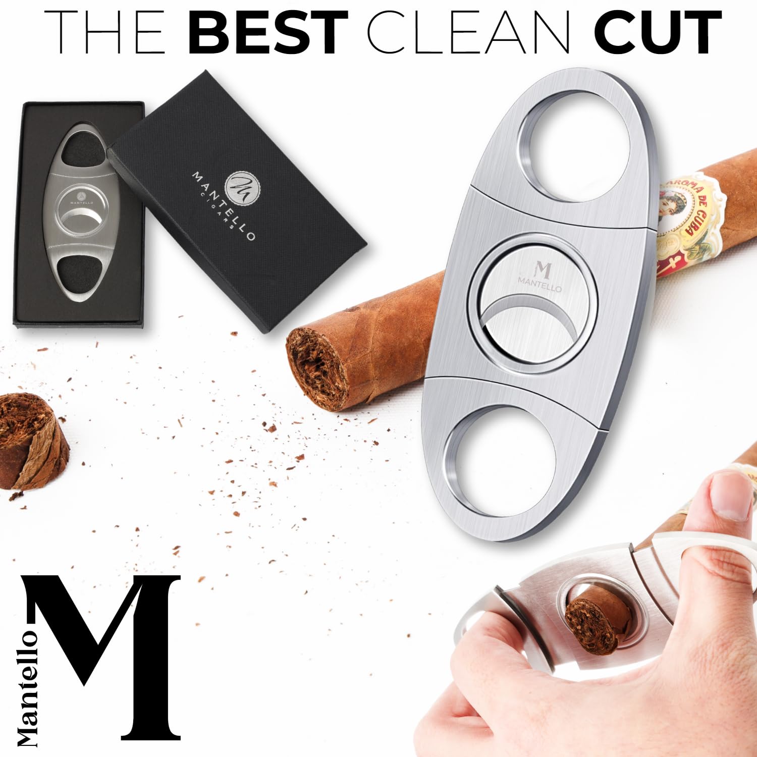 Premium Stainless Steel Double Blade Guillotine Cigar Cutter 2 Pack - Sharp & Durable Cigar Accessories for Men - Perfect for Cigars, Humidors & Smoking Gifts - Ideal for Home Bars, Lounges & Outdoor Smoking Sessions