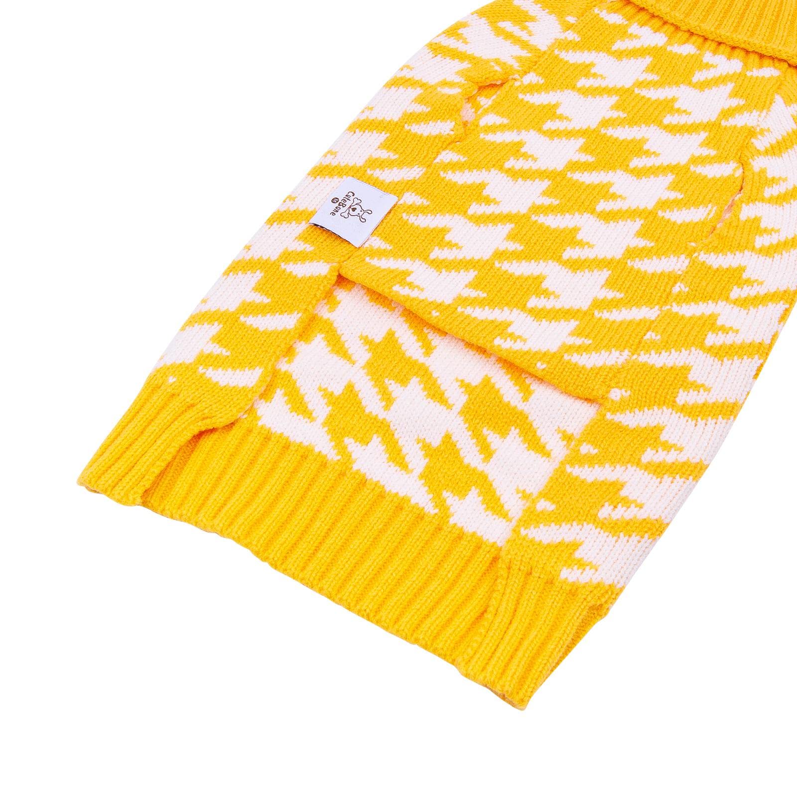 CuteBone Houndstooth Turtleneck Dog Sweater - Warm Winter Pullover for Small Dogs & Cats (Medium Size) | Cozy Pet Clothes for Indoor & Outdoor Activities