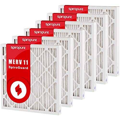 SpiroPure 8x14x2 MERV 11 Pleated Air Filters - 6 Pack | High Efficiency HVAC Furnace AC Filters | Made in USA | Perfect for Home, Office & Commercial Use