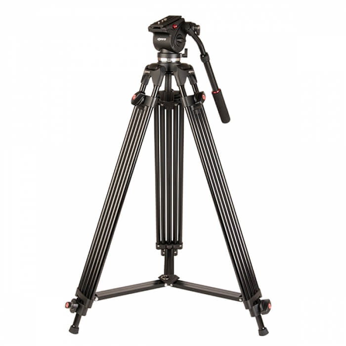 Professional Aluminum Twin Tube Video Tripod with Fluid Head - KENVT103 Kit for DSLR Cameras, Perfect for Vlogging, Live Streaming & Outdoor Filmmaking
