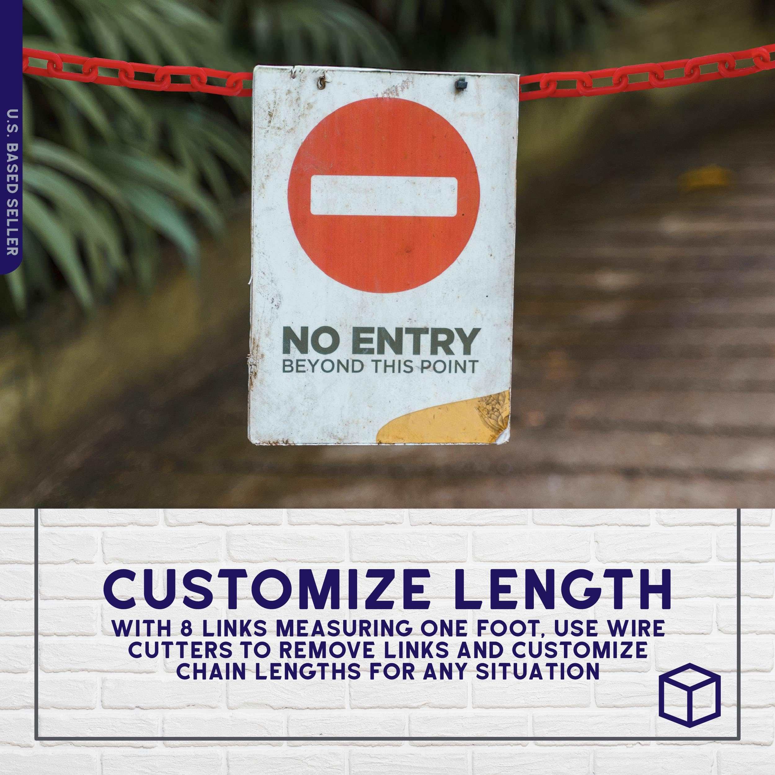BISupply Red Plastic Chain Links - 125ft x 2in Safety Barrier Chain for Crowd Control, Halloween Decorations & Costume Accessories | Perfect for Events, Parties & Construction Sites