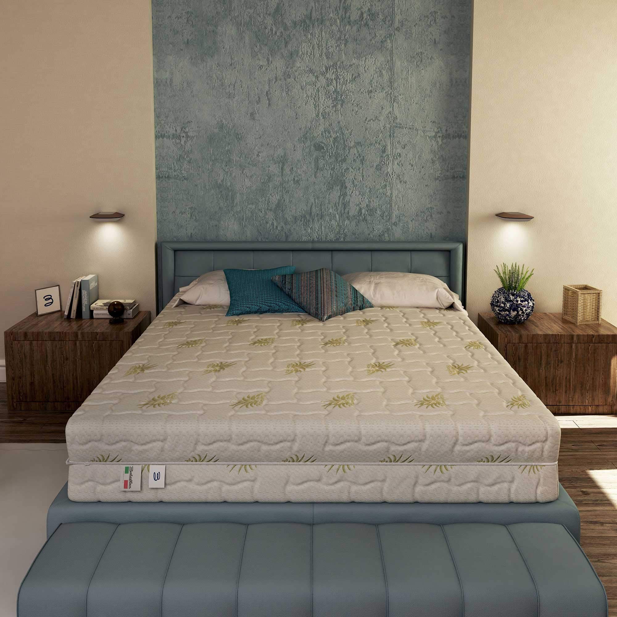 Baldiflex Emporio - 70x200x25cm Memory Foam Mattress with Aloe Vera Cover, Cooling Gel Infused Viscoelastic Mattress for Back Pain Relief - Perfect for Bedrooms, Guest Rooms & Dormitories