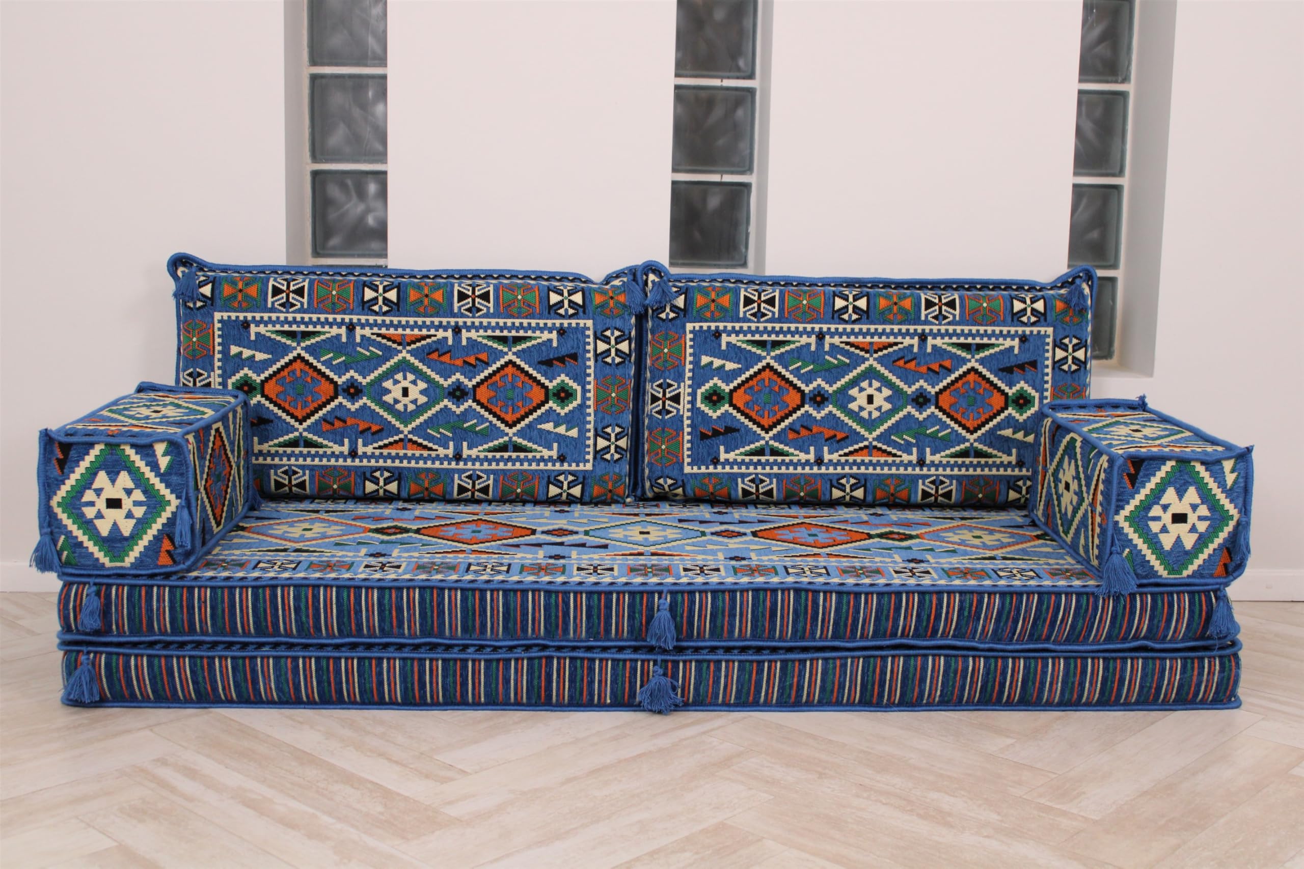 Comfortable Bench Cushions & Floor Seating Sofa - Arabic Majlis Sofa, Oriental Floor Cushions, Loveseat for Home Decor | Perfect for Living Room, Lounge, and Traditional Arabic Sitting Areas