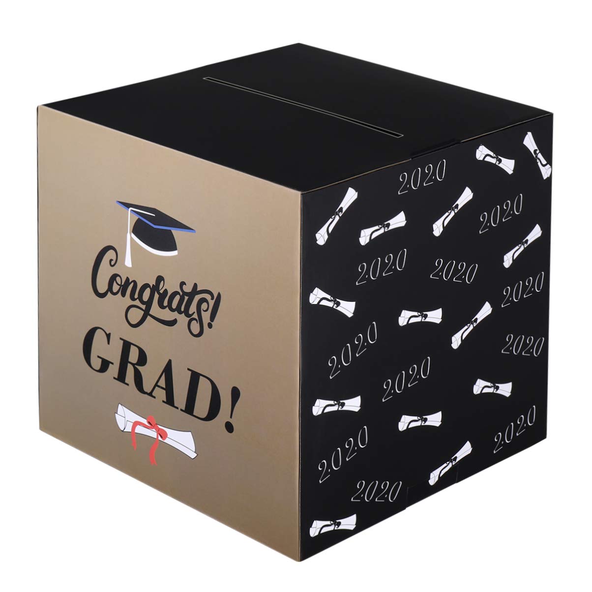 Amosfun Graduation Card Box 2023 - Congrats Grad Gift Holder with Decorations for Graduation Party Supplies | Perfect for High School & College Graduation Celebrations, Commencement Gifts & Diploma Storage