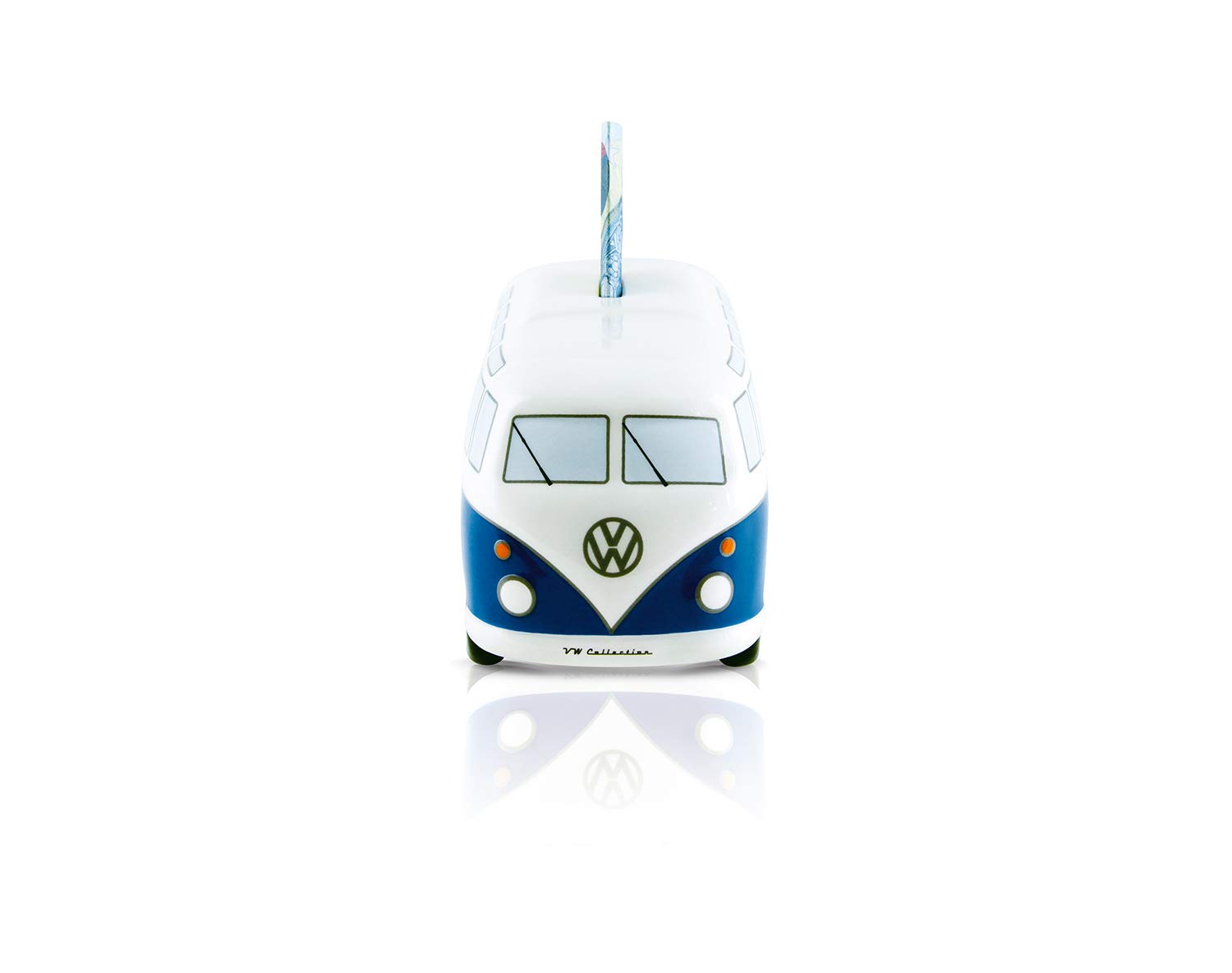 BRISA VW Collection - Volkswagen T1 Bus Samba Piggy Bank Money Coin Box (Classic Blue) - Perfect Gift for Car Enthusiasts & Collectors, Great for Kids' Savings & Home Decor