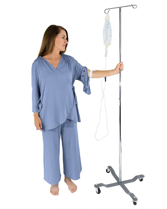 Post Surgery Recovery Pajamas with Mastectomy Drain Pockets - Soft Comfort Pajama Set for Breast Cancer Patients - Ideal for Post-Op Care, Hospital Stay & Home Recovery