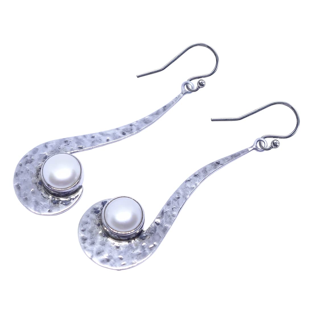 925 Sterling Silver Pearl Drop Dangle Earrings for Women - June Birthstone Gemstone Handmade Jewelry - Perfect for Weddings, Parties & Gift Giving