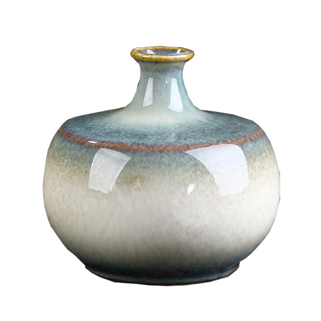 Round Mini Ceramic Flower Vases - Small Desktop Floral Vases for Home & Office Decor, Micro Landscape Display, Unique Gift Idea - Perfect for Centerpieces, Wedding Decor, and Shelf Displays